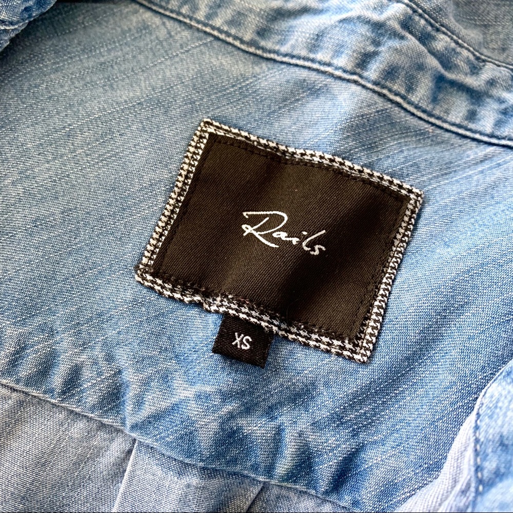 Rails Embellished Studded Chambray Button Down LS